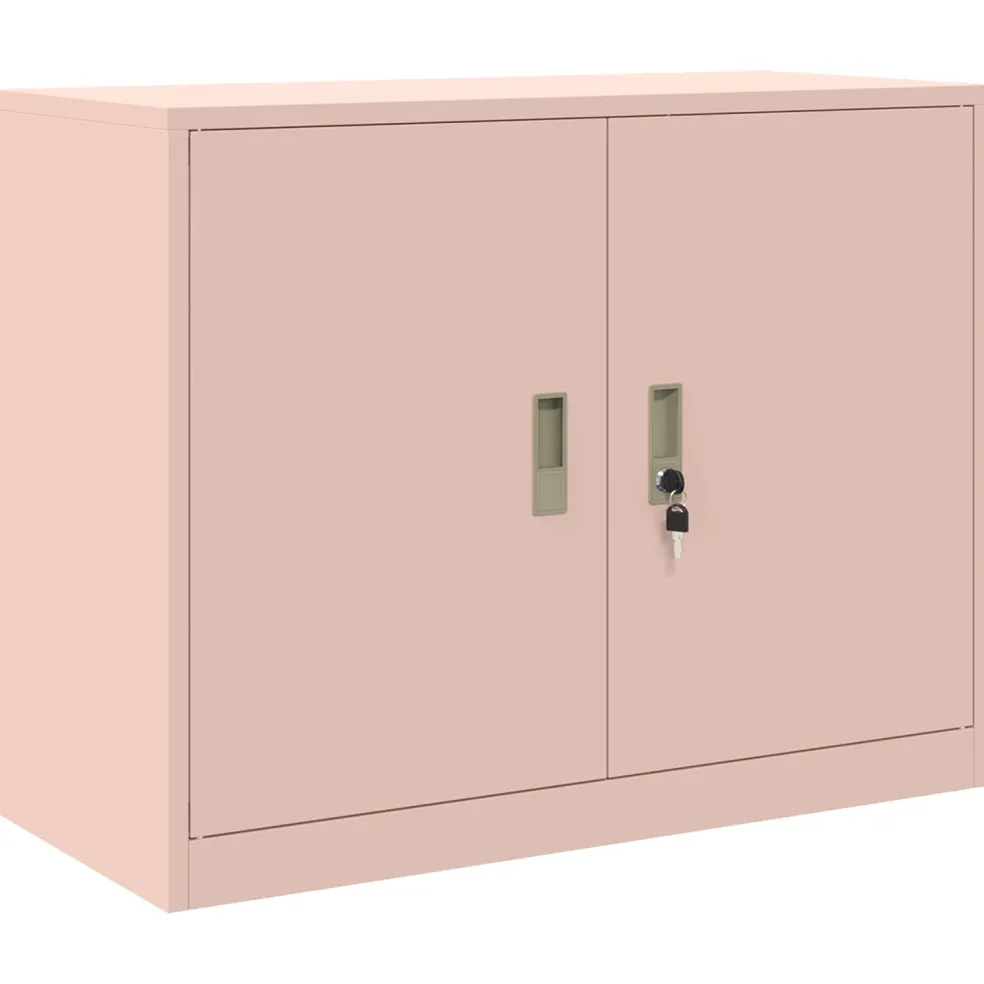 vidaXL Opbergkast 2 st Roze 90 x 40 x 160 cm Staal Vergrendelbaar