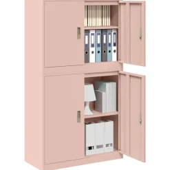 vidaXL Opbergkast 2 st Roze 90 x 40 x 160 cm Staal Vergrendelbaar