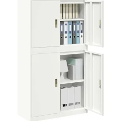 vidaXL Opbergkast 2 st Wit 90 x 40 x 160 cm Staal Vergrendelbaar