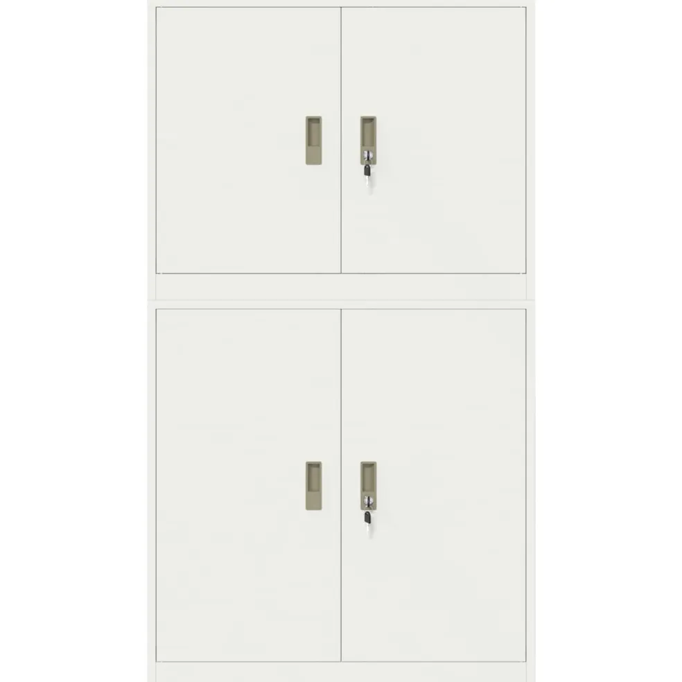 vidaXL Opbergkast 2 st Wit 90 x 40 x 160 cm Staal Vergrendelbaar