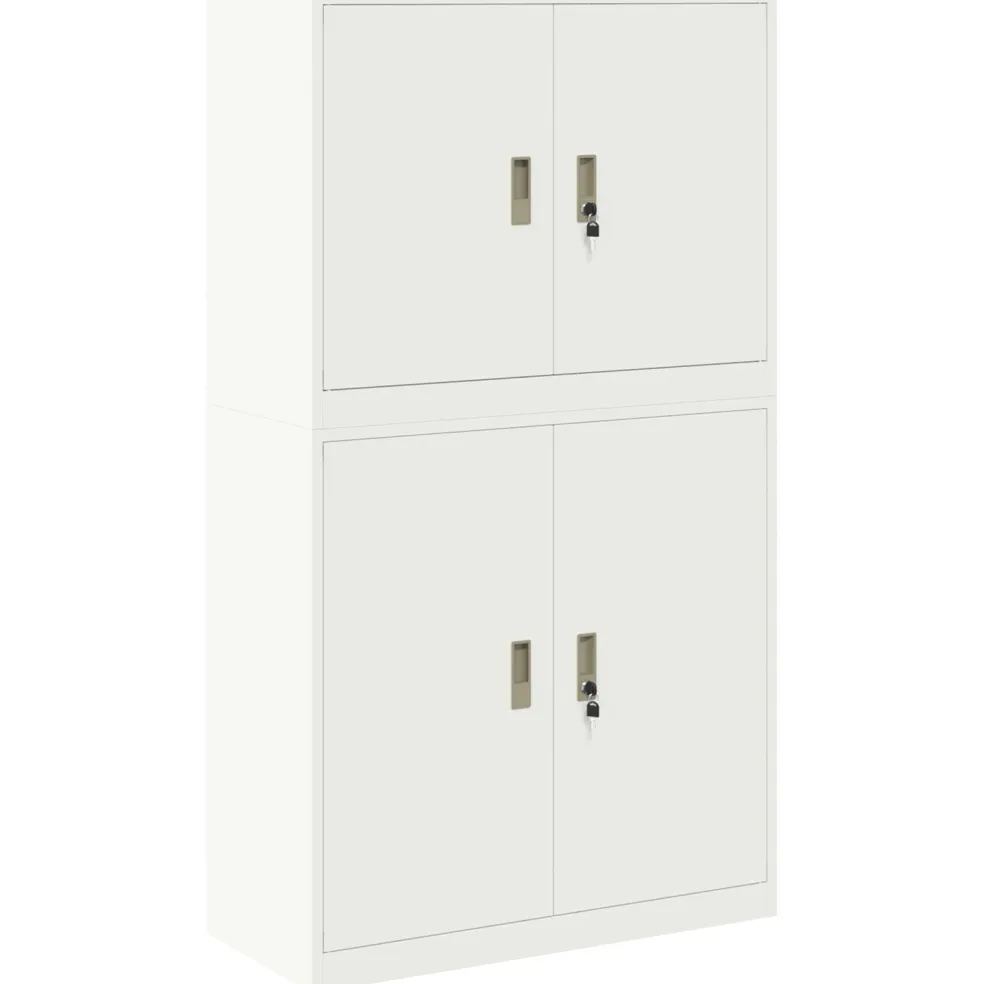 vidaXL Opbergkast 2 st Wit 90 x 40 x 160 cm Staal Vergrendelbaar