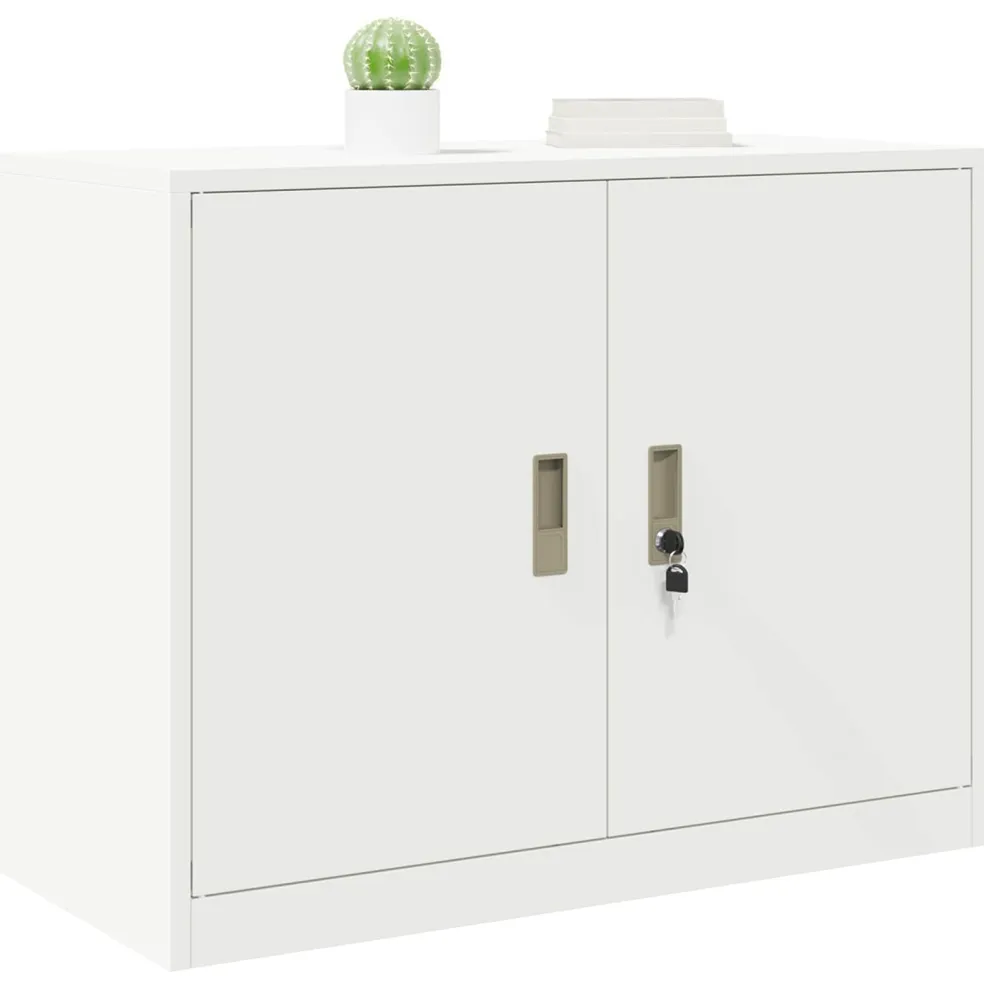 vidaXL Opbergkast Wit 90 x 40 x 70 cm Staal