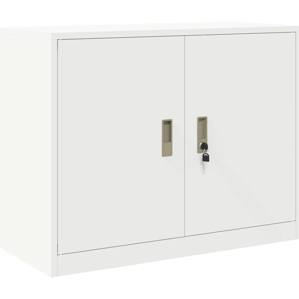 vidaXL Opbergkast Wit 90 x 40 x 70 cm Staal