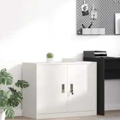 vidaXL Opbergkast Wit 90 x 40 x 70 cm Staal