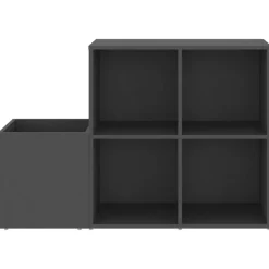 vidaXL Opbergkast 105x35,5x70 cm bewerkt hout grijs