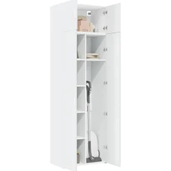 vidaXL Opbergkast 70x42,5x225 cm bewerkt hout wit