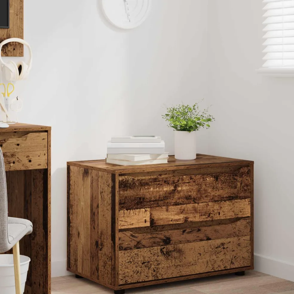 vidaXL Opbergkast 80 x 48 x 57 cm Bewerkt hout Oud Hout