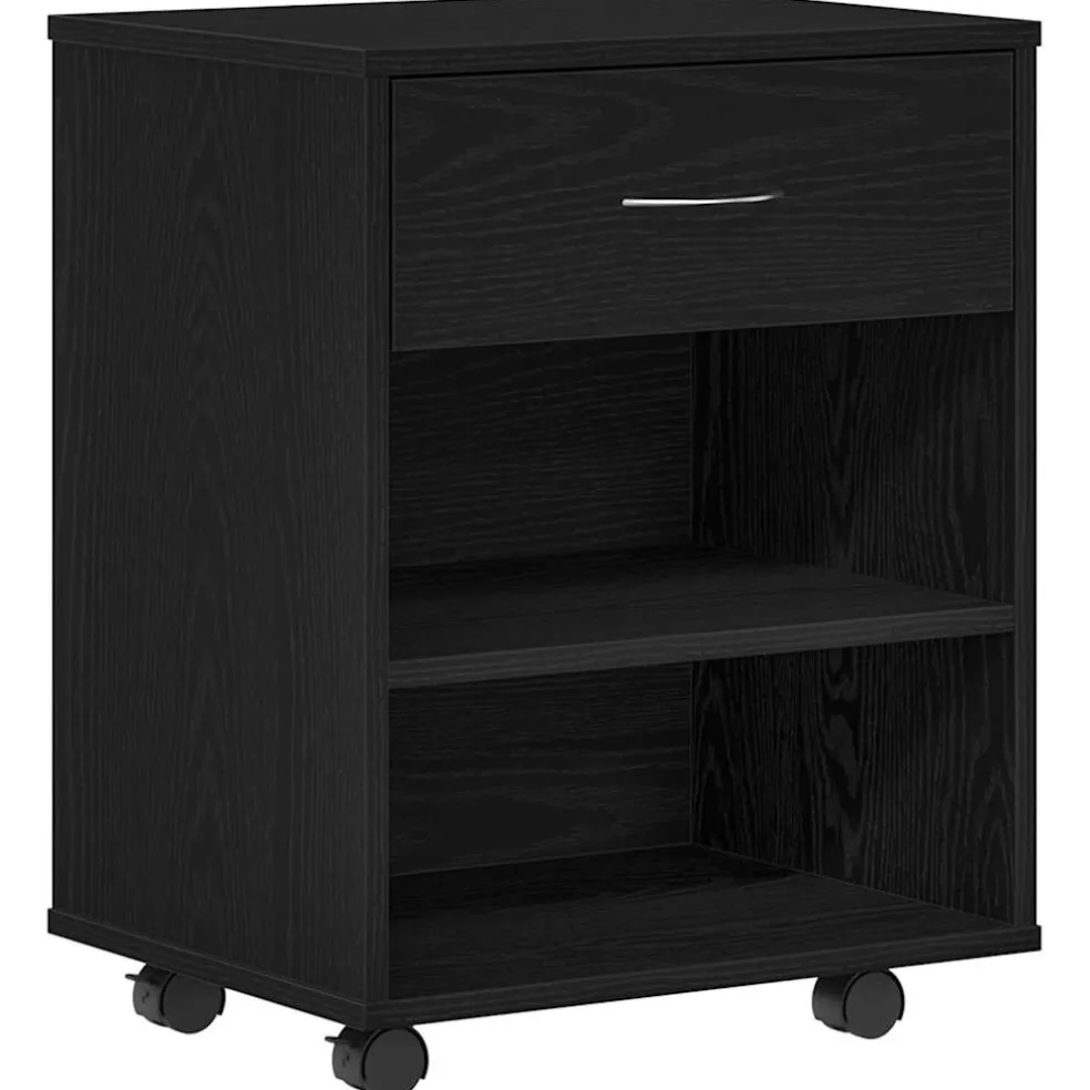 vidaXL Opbergkast 46 x 36 x 59 cm Bewerkt hout Zwart Eiken