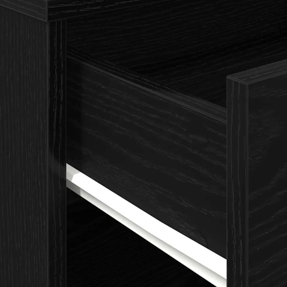vidaXL Opbergkast 46 x 36 x 59 cm Bewerkt hout Zwart Eiken