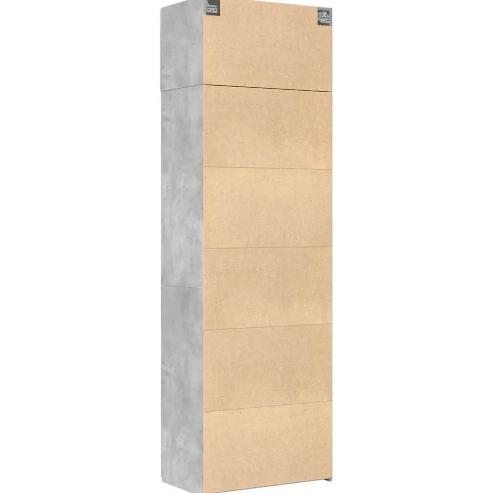 vidaXL Opbergkast 70x42,5x225 cm bewerkt hout betongrijs