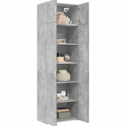 vidaXL Opbergkast 70x42,5x225 cm bewerkt hout betongrijs