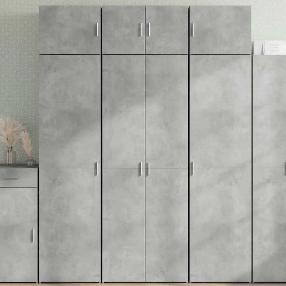 vidaXL Opbergkast 70x42,5x225 cm bewerkt hout betongrijs
