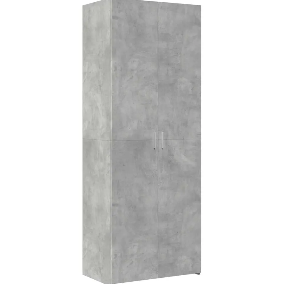 vidaXL Opbergkast 70x42,5x225 cm bewerkt hout betongrijs