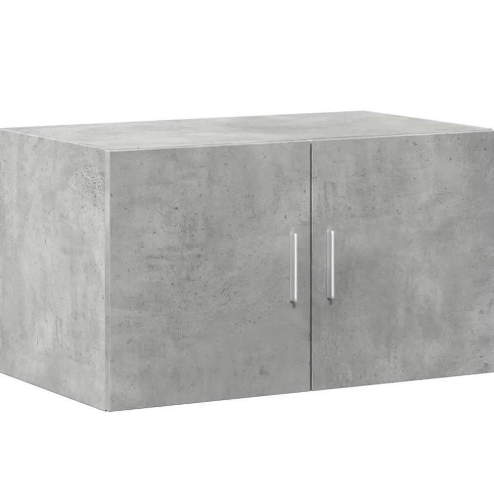 vidaXL Opbergkast 70x42,5x225 cm bewerkt hout betongrijs