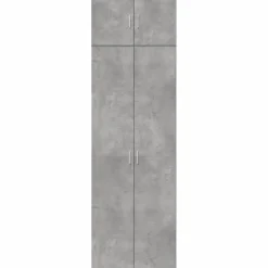 vidaXL Opbergkast 70x42,5x225 cm bewerkt hout betongrijs