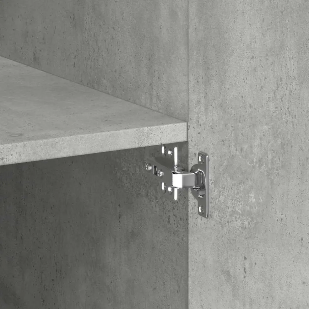 vidaXL Opbergkast 70x42,5x225 cm bewerkt hout betongrijs