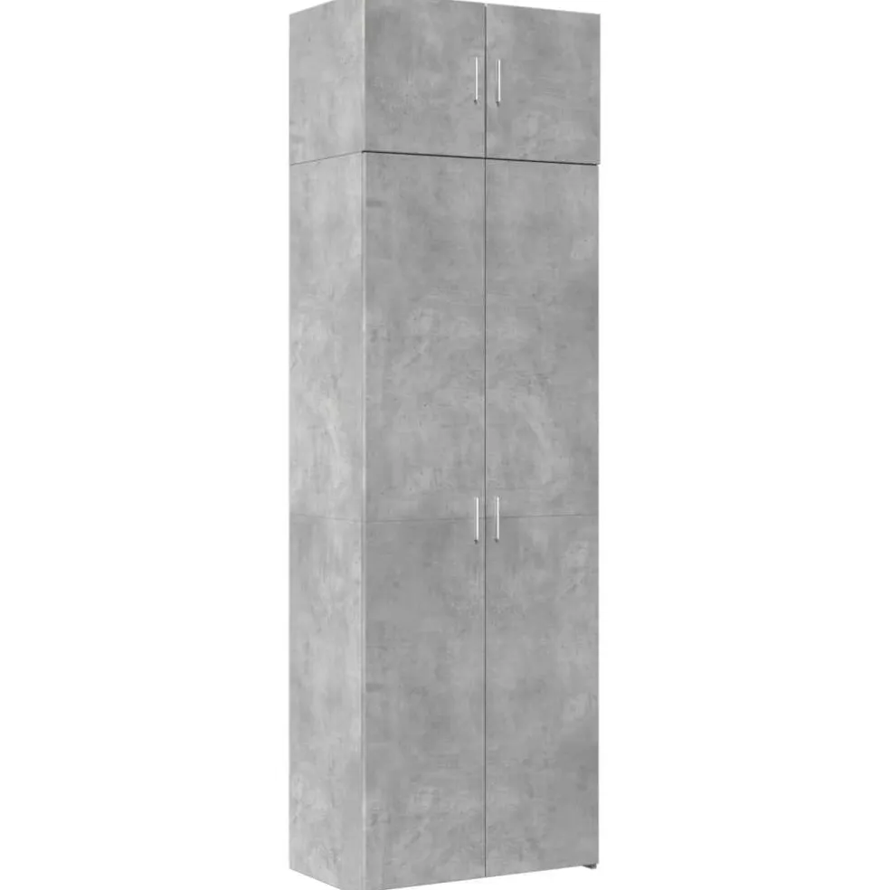 vidaXL Opbergkast 70x42,5x225 cm bewerkt hout betongrijs