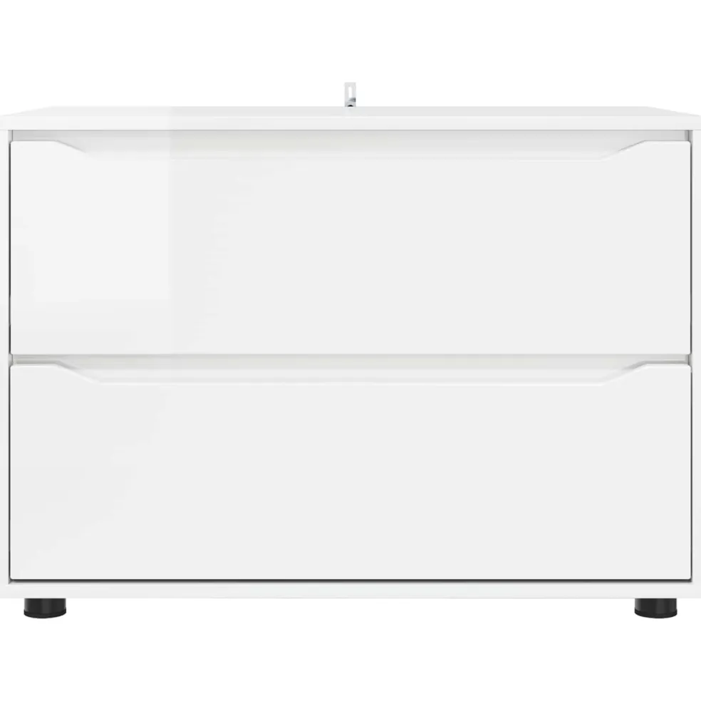 vidaXL Opbergkast 80 x 48 x 57 cm Bewerkt hout Hoogglans wit