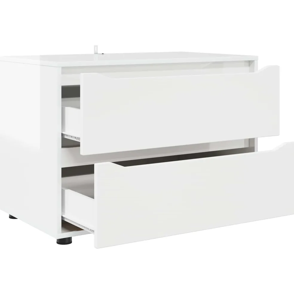 vidaXL Opbergkast 80 x 48 x 57 cm Bewerkt hout Hoogglans wit