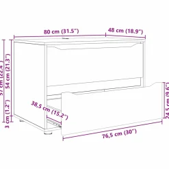 vidaXL Opbergkast 80 x 48 x 57 cm Bewerkt hout Wit