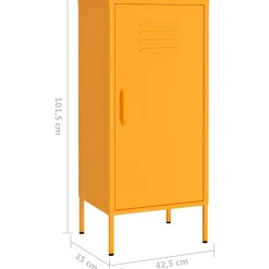 vidaXL Opbergkast 42,5x35x101,5 cm staal mosterdgeel