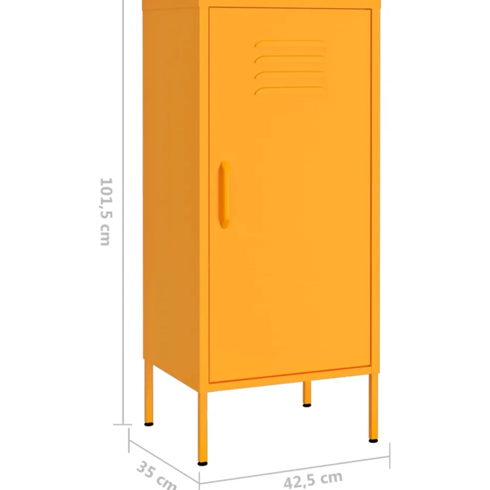 vidaXL Opbergkast 42,5x35x101,5 cm staal mosterdgeel