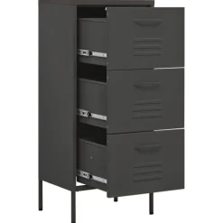 vidaXL Opbergkast 42,5x35x101,5 cm staal antracietkleurig