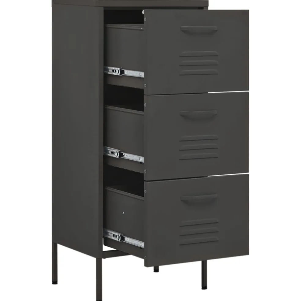 vidaXL Opbergkast 42,5x35x101,5 cm staal antracietkleurig