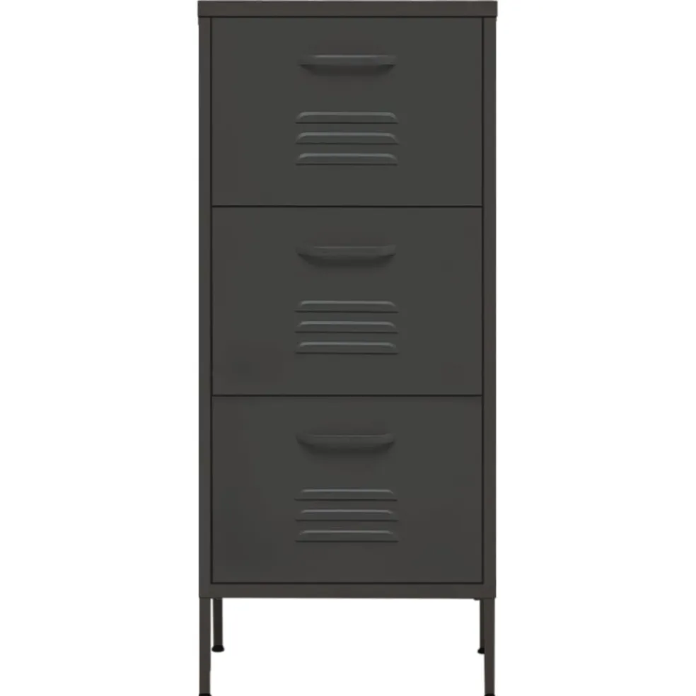 vidaXL Opbergkast 42,5x35x101,5 cm staal antracietkleurig