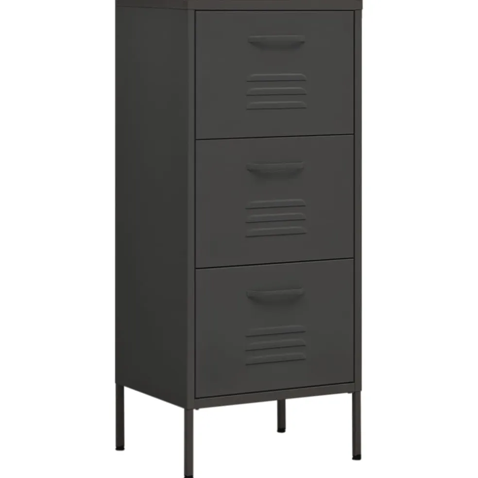 vidaXL Opbergkast 42,5x35x101,5 cm staal antracietkleurig