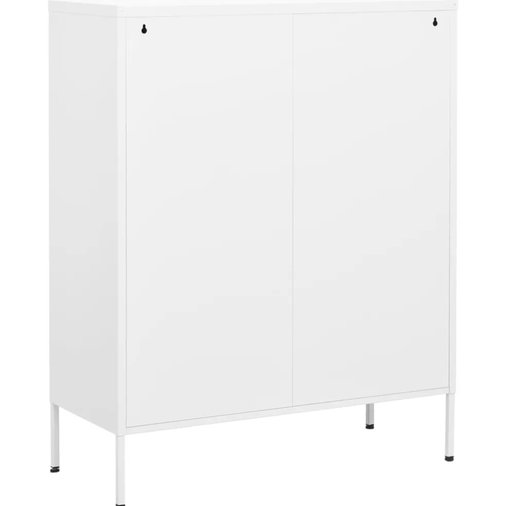 vidaXL Opbergkast 80x35x101,5 cm staal wit