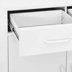 vidaXL Opbergkast 80x35x101,5 cm staal wit