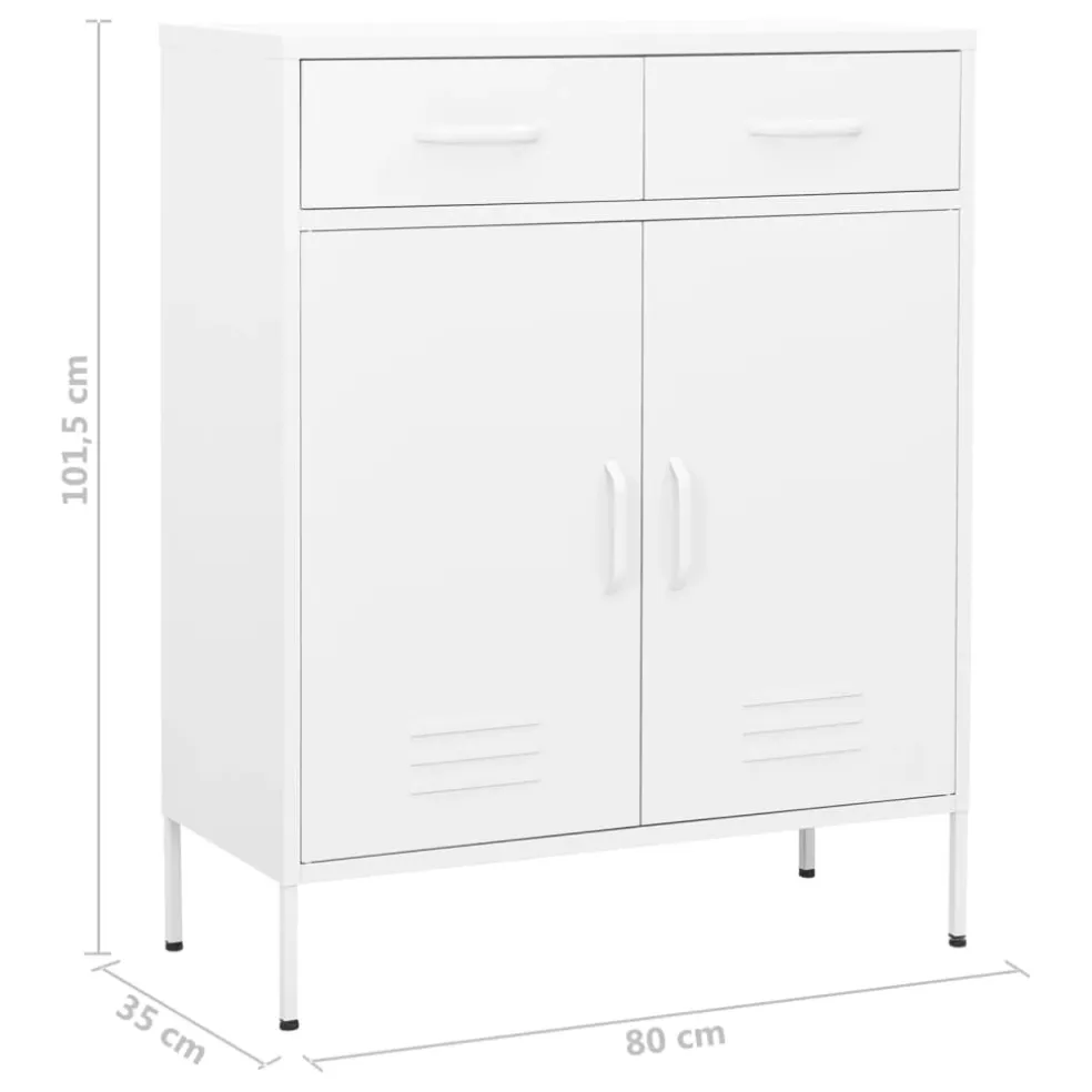 vidaXL Opbergkast 80x35x101,5 cm staal wit