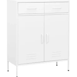 vidaXL Opbergkast 80x35x101,5 cm staal wit
