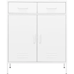 vidaXL Opbergkast 80x35x101,5 cm staal wit