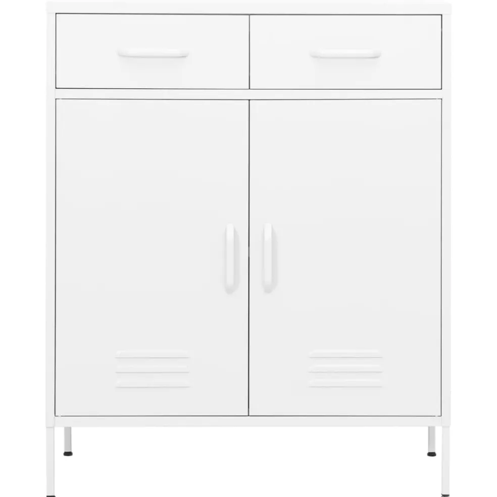 vidaXL Opbergkast 80x35x101,5 cm staal wit