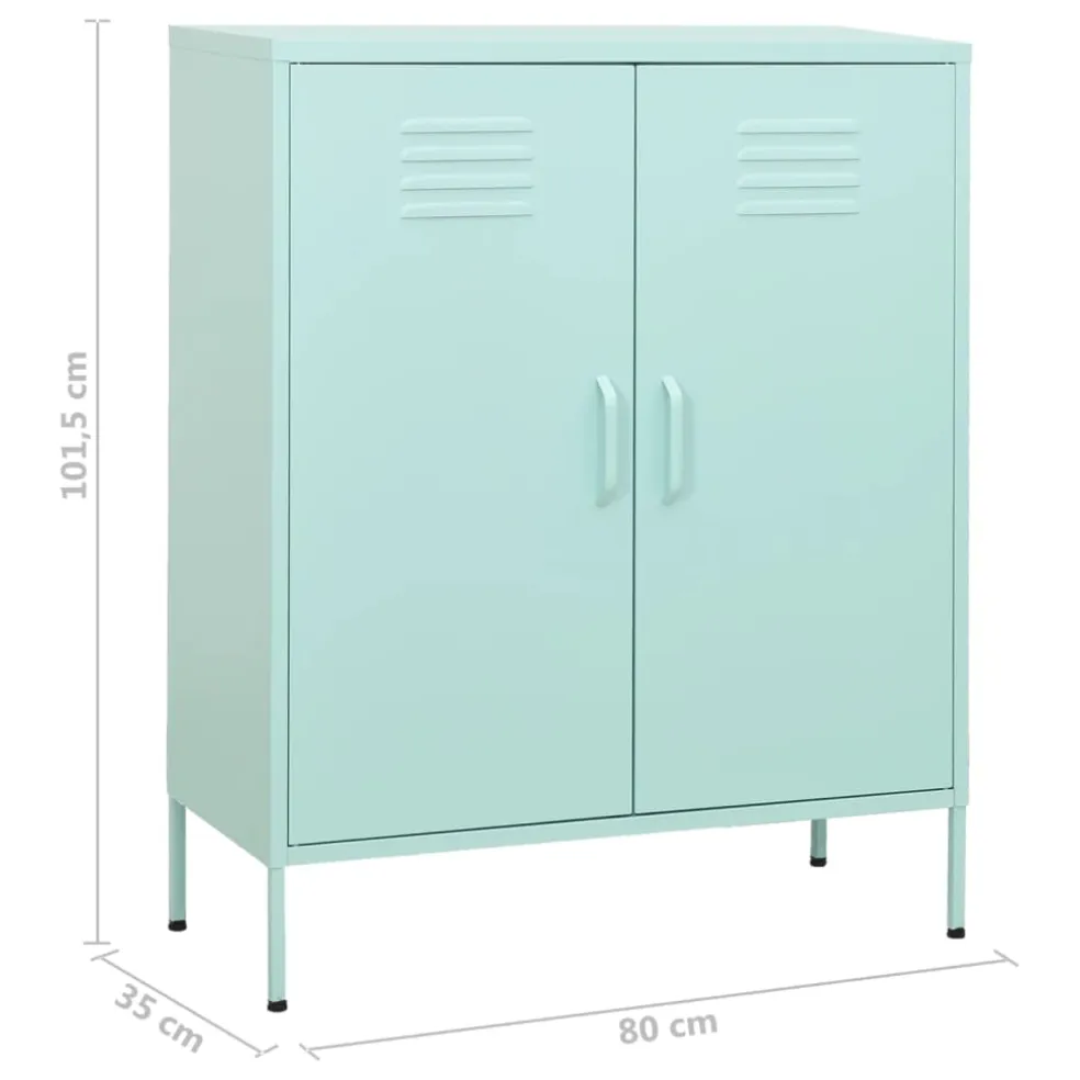 vidaXL Opbergkast 80x35x101,5 cm staal mint