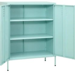 vidaXL Opbergkast 80x35x101,5 cm staal mint