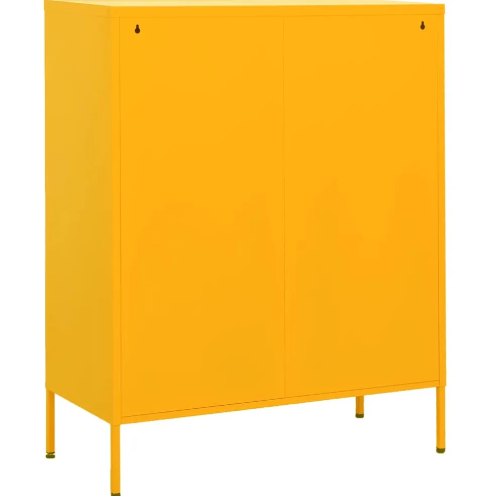 vidaXL Opbergkast 80x35x101,5 cm staal mosterdgeel