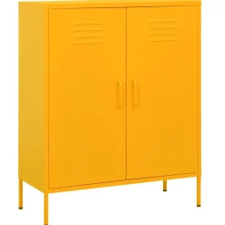 vidaXL Opbergkast 80x35x101,5 cm staal mosterdgeel