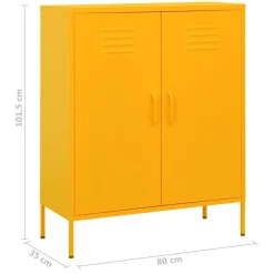 vidaXL Opbergkast 80x35x101,5 cm staal mosterdgeel