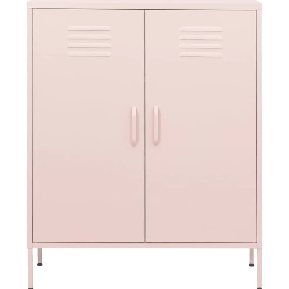 vidaXL Opbergkast 80x35x101,5 cm staal roze