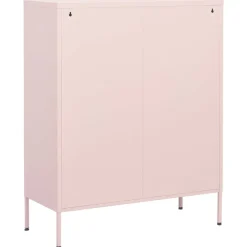 vidaXL Opbergkast 80x35x101,5 cm staal roze