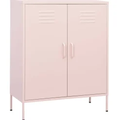 vidaXL Opbergkast 80x35x101,5 cm staal roze