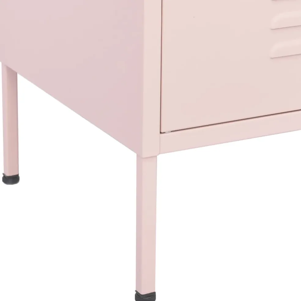 vidaXL Opbergkast 80x35x101,5 cm staal roze