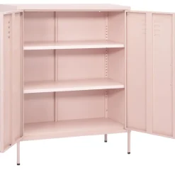 vidaXL Opbergkast 80x35x101,5 cm staal roze