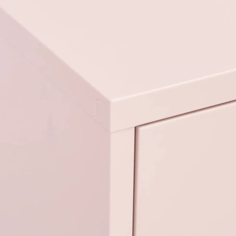 vidaXL Opbergkast 80x35x101,5 cm staal roze