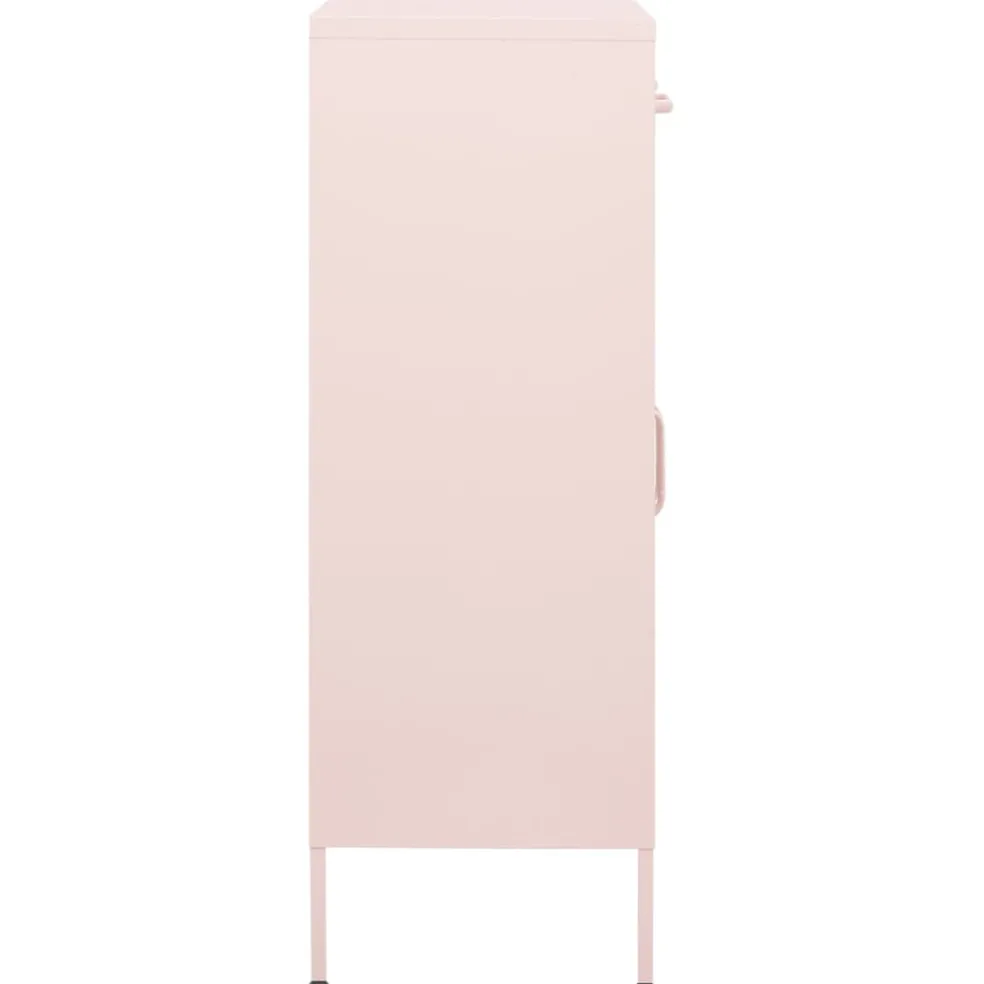vidaXL Opbergkast 80x35x101,5 cm staal roze