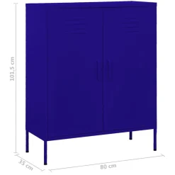 vidaXL Opbergkast 80x35x101,5 cm staal marineblauw
