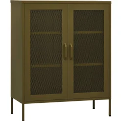 vidaXL Opbergkast 80x35x101,5 cm staal olijfgroen